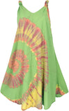 1 x RAW Customer Returns GURU SHOP Batik Tunic, Hippie Chic, Plus Size Beach Dress, Summer Dress, Women, Green, Synthetic, Size 40 - RRP €26.11