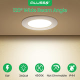 1 x RAW Customer Returns ALUSSO LED recessed spotlight 230V 5W  4500K, 340LM IP44 bathroom LED recessed lights, LED ceiling spots 75-85mm installation diameter, mini slim 30mm ultra flat for bathroom, living room, kitchen, set of 12 - RRP €47.39