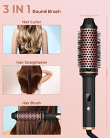 1 x RAW Customer Returns Thermal Brush Curling Brush Hair Styling Heat Brush, 38 mm 1.5in Volume Hair Comb, LCD Display 120-210 , Hot Brush Creates Root Volume and Loose Curls, Dual Voltage Suitable for Travel - RRP €31.45