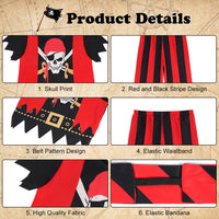 1 x RAW Customer Returns Aomig Pirate Costume Children, Set of 4 Pirate Role Play Kits with Eye Patch Headband, Pirate Costume Complete Set Pirate Children s Costume Cosplay for Pirate Party Carnival Fancy Dress Halloween S  - RRP €13.99