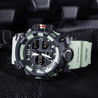 1 x RAW Customer Returns Digital Wrist Watch Men Military Sports Watch Analog Digital Watch 50M Waterproof Outdoor Watch with Light Alarm Calendar Stopwatch for Men Boys Large - RRP €30.24