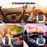 2 x RAW Customer Returns TASMOR Car Interior LED Strip, LED Lights with Remote Control and Bluetooth APP Control, 48 LEDs, Waterproof Car LED Strips 5050 RGB Multicolor Sync to Music, DC 12V - RRP €39.34