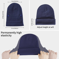 1 x Brand New COCASES Men s Beanie Unisex Winter Hat for Men and Women with 2 Buttons Dark Blue - RRP €22.8