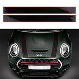 1 x RAW Customer Returns Bonnet Sticker for Mini Cooper, OYDDL Stripes Racing Stripes Universal Car Stickers with Cloth Scraper Red Black  - RRP €25.99