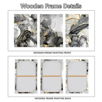 1 x RAW Customer Returns 3 Pcs Grey Gold Marble With Frame Canvas Pictures Poster Art Print Pictures Abstract Picture on Canvas Modern Wall Pictures Wall Poster Living Room Bedroom Wall Decoration 120x60cm 16 x24 x3pcs  - RRP €57.58