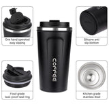 1 x RAW Customer Returns ERBO coffee mug to go, thermal mug Edelsthal, leak-proof coffee cup coffee mug with lid, coffee cup thermal mug for on the go, environmentally friendly, black 510 ml - RRP €14.11