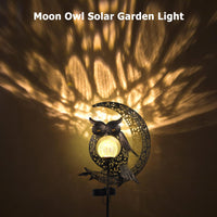 1 x RAW Customer Returns Solar lamps for outdoor garden, garden decoration with moon and owl motif, waterproof garden decoration for outdoor solar lights, ideal terraces, balconies and lawn decoration, weatherproof ideal for outdoor use - RRP €24.99