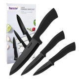 1 x RAW Customer Returns hecef ceramic knife set 3-piece, sharp kitchen knife set, black ceramic 6 chef s knife, 4 fruit knife, 3 vegetable knife - RRP €25.2