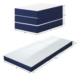 1 x RAW Customer Returns Molblly Folding Mattress, 75 x 195 x 15 cm Folding Mattress, Pressure Reducing Memory Foam, H3 Washable Cover, Blue Fireproof Folding Mattress, Travel, Camping, Floor, Guest Mattress 75 x 195 x 15  - RRP €70.58