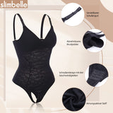 1 x RAW Customer Returns SLIMBELLE Body Sculptant with Bra Body Sheath Women s Belly Lace Sexy Shapewear Invisible Bodysuit, Black, L - RRP €25.32