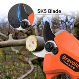 1 x RAW Customer Returns Bravolu 30mm Battery-Powered Electric Scissors for Pruning Fruit Trees and Vineyards, with 2 x 2.0Ah Batteries, Classic - RRP €122.62