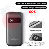 1 x RAW Customer Returns artfone senior cell phone without contract, folding cell phone with large buttons, 4G LTE cell phone for seniors with 2.4 1.77 inch color display, SOS emergency call button, dual SIM, flashlight, 1000 mAh, D6 black - RRP €59.99