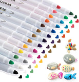 3 x RAW Customer Returns 25 Colors Acrylic Pens Marker Pens for Stones, Acrylic Paints for Wood Glass Paper Canvas Gift Card DIY Photo Albums Easter Eggs Decoration Plastic Fabric Cups, Painting Set - RRP €35.67