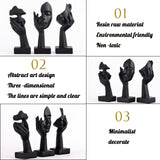 1 x RAW Customer Returns oliruim Black Home Decor, Woman Face Statue, Collectible Statue for Modern Home, Living Room, Bookshelf, Black Desk Decoration, 3 Piece Set 3 Piece Black  - RRP €25.45