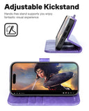 1 x RAW Customer Returns OCASE Case iPhone 14 Pro Detachable Magnetic Case Wireless Charging Screen Protector Card Slot Mobile Phone Case RFID Protective Case Flip Case Compatible with iPhone 14 Pro 2022 Purple - RRP €29.23