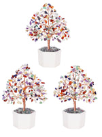 4 x Brand New Jovivi Chakra Crystal Tree Gemstone Tree of Life with Ceramic Base Bonsai Tree Crystal Money Tree Feng Shui Decoration Home Office Ornament - RRP €139.96