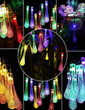 1 x RAW Customer Returns LooHome Homey-Decor Solar String Lights Raindrop 30 LED Colorful Outdoor 8 Modes IP65 Waterproof Decoration for Garden Trees Patio Party Colorful Raindrops - RRP €18.98