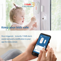 4 x RAW Customer Returns Erdiegle WiFi door alarm window alarm window sensor alarm system house with app control 2.4Ghz with timer arm and disarm time delay sound adjustable - RRP €83.96