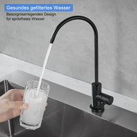 1 x RAW Customer Returns KEOKBON Drinking Water Faucet, Water Filter Faucet for Kitchen Sink, Water Purification Faucet for Reverse Osmosis or Water Filter System, SUS304 Drinking Water Faucet Not Hot and Cold Water Faucet Black - RRP €27.22