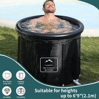 1 x RAW Customer Returns B Y Large Foldable Ice Bath with Lid 90cm Adult Inflatable Bathtub, Freestanding Mobile Bathtub, for Outdoor Ice Bath, Spa Shower - RRP €139.99