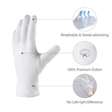 2 x RAW Customer Returns COOLJOB Cotton Gloves, White Fabric Gloves Made of 100 Cotton for Dry Hands Neurodermatitis, Reusable, Washable - Free Wash Bag 6 Pairs, Size ML  - RRP €20.16