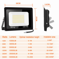 1 x RAW Customer Returns LED spotlight outside 100W super bright outdoor spotlight, 3000K warm white IP66 waterproof LED floodlight 10000LM floodlight LED outdoor spotlight LED outdoor spotlight for garden, courtyards, garage, hotel- RRP €23.18