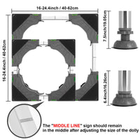 3 x RAW Customer Returns WBD WEIBIDA washing machine base with 4 padded, bear load max 300KG base for washing machine, adjustable width 40-62cm washing machine base, gray - RRP €119.97