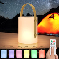 1 x RAW Customer Returns Postlucky Solar Table Lamp Outdoor LED Battery Outdoor Lamp Dimmable 8 Colors Warm White Solar and USB Rechargeable with Remote Control Battery Table Lamp Outdoor IP44 Waterproof for Camping Garden Round  - RRP €33.99