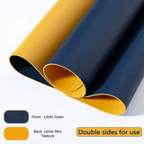 1 x RAW Customer Returns Mouse Pad XL, Large Mouse Mat, DOBAOJIA Laptop Desk Mat, Desk Pad, Office Desk Pad, Writing Pad, Double-Sided Use PU Leather Waterproof 80 x 40cm Navy Blue Yellow  - RRP €17.59