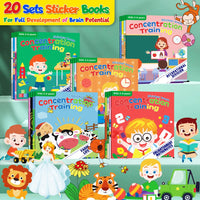 2 x RAW Customer Returns Felly Reusable Waterproof Sticker Books Toys for Kids, 20 Pack Sticker Books for Ages 2-6 Years, Educational Learning Toy, Birthday Gifts - RRP €35.92