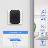 1 x RAW Customer Returns Battery-free wireless doorbell, PDGROW wireless doorbell plug in wireless house bell set waterproof wireless house bell with 500 feet range, 38 ringtones, 4 volume levels and LED flash, black - RRP €19.99