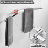 1 x RAW Customer Returns BGL Brush Towel Bar Nickel Stainless Steel Wall Mount Towel Rack with 2 Swivel Bars - RRP €24.54