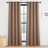 1 x RAW Customer Returns KGORGE Opaque Curtains Bedroom Eyelet Curtains Opaque Thermal Curtain Heat Protection Front Door Blackout Curtain, Set of 2 220 x 140 cm HxW , Cappuccino - RRP €37.95