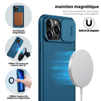 1 x RAW Customer Returns Nillkin iPhone 13 Pro Max Case Compatible with Magsafe, CamShield Pro Magnetic Case with Slide Camera Cover, Blue - RRP €21.6