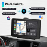 1 x RAW Customer Returns Hikity Wireless Apple Carplay Android Auto, Portable Wireless 7 inch HD IPS CarPlay Display with AirPlay Bluetooth Hands-Free Real-Time Navigation Siri AUX Driveplay - RRP €79.99