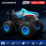 1 x RAW Customer Returns ACAMMZAR Remote Control Car, 2.4GHz 20 km h Remote Controlled RC Monster Truck with 2 Batteries 60 Mins , RC Stunt Toy Car Spray Music, for 6 7 8 9 10 Years Old Children Adults, Red - RRP €34.51