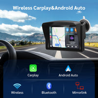 1 x RAW Customer Returns FISHOAKY 2 DIN Car Radio with Carplay and Android Auto, 7 Inch Touch Screen Autoradio with Bluetooth, Wireless Android Auto Supports Car Radio with Reversing Camera - RRP €53.29