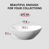 1 x RAW Customer Returns LIFVER Cereal bowl made of porcelain, 475 ml ceramic bowl, 6 pieces set, dessert bowls, salad bowl set, soup plate ceramic, used for salad, bread, dessert, fruit - white - RRP €37.28