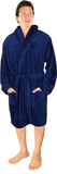 1 x RAW Customer Returns NY Threads Men s Shawl Collar Robe, Cozy Soft, Loungewear and Nightwear Large, Navy  - RRP €21.8