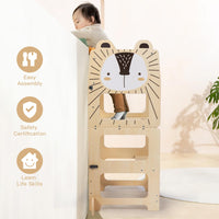 1 x RAW Customer Returns labebe learning tower foldable for children, Montessori Learning Tower, 2 in 1 learning chair children with message boards from 1 year - RRP €106.79