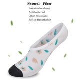 1 x Brand New  MD Men Women Invisible Sneaker Socks 6x Pairs Silicone Pad Prevents Slipping Short Socks for Loafers Boots Shoes White Flower 43-46EU 9-11UK 10-13US - RRP €20.99