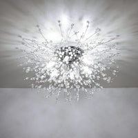 1 x Brand New FRIDEKO HOME Modern Crystal Ceiling Light Chrome, 6-Flame Firework Chandelier Crystal Ceiling Lamp for Bedroom Living Room Dining Room Kitchen Hallway Without Light Bulb  - RRP €40.33