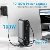 1 x RAW Customer Returns Baseus USB C Docking Station Quadruple Display, 16-in-1 4K USB C Dock Laptop USB C HUB with 2 4K HDMI, 2DP, Gigabit Ethernet, 100W PD, 3 USB3.0, 2 USB-C, SD TF Card Reader, 3.5mm Audio for Windows, Mac - RRP €199.98