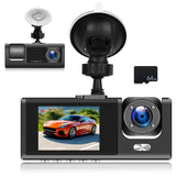 1 x RAW Customer Returns CAMECHO 2 Lens Dashcam Car Front Inside Full 1080P 25 FPS, 2.0 inch IPS Screen, Car Camera with Night Vision 150 Wide Angle Lens, Loop Recording 64GB TF Card - RRP €28.79