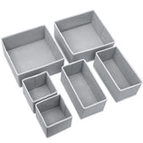 1 x RAW Customer Returns MINGLITAI drawer organizer system wardrobe, storage box for underwear, jeans closet organizer, holds pants, shirts, sweaters, leggings, set of 6 gray  - RRP €15.36