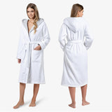 1 x RAW Customer Returns Twinzen Women s Terry Cloth Velor Bathrobe with Hood - Cotton Velvet - Women s 100 Cotton Velor Bathrobe Women s Fluffy OekoTex Extra Soft Size XS - RRP €49.99