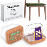 1 x RAW Customer Returns GAGUIUP Felt Chair Leg Floor Protectors for Hardwood Floors, 24 Rectangle Furniture Pads, Easy Glides for Bar Stools, Clear Silicone Chair Leg Caps to Protect Floors, Width 22-32mm, Length 32-42mm - RRP €34.99