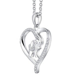 3 x Brand New JO WISDOM Colliers Heart in Silver 925 1000 for Women, Pendent Elephant Animal Amulette Chance with Chain with 3A Oxyde Zircon - RRP €117.42