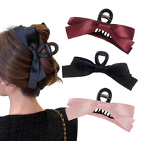 1 x Brand New 3 Pieces Big Bow Hair Clips, Black Pink Red Ribbon Hair Clips, Bow Hair Clips for Thick and Thin Hair, Big Bow Hair Barrettes, for Women - RRP €18.0