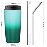 1 x RAW Customer Returns UsparkMC thermal mug 550ml, drinking cup with lid and straw, stainless steel coffee to go mug, vacuum insulated mug, travel mug for hot and cold coffee, pack of 2 - RRP €13.61